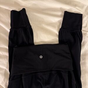 Lululemon Black Foldover Waistband Joggers